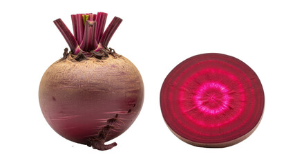 Isolated Beetroot and sliced beetroot