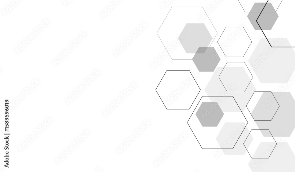 Poster abstract background with geometric shapes and hexagon pattern.