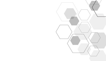 Abstract background with geometric shapes and hexagon pattern.