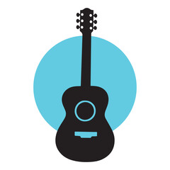 Guitar Silhouette, Guitar Vector, Black Guitar Vector and Illustration, Acoustic Guitar Silhouette Clipart, Cute Rock Guitar Silhouette, Musical Instrument Icon,  Musical Doodle Elements for Design

