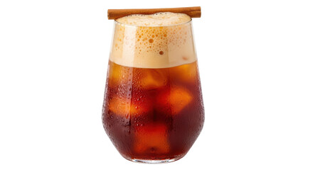Isolated Iced Coffee Drink with Cinnamon Stick