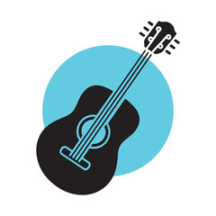 Guitar Silhouette, Guitar Vector, Black Guitar Vector and Illustration, Acoustic Guitar Silhouette Clipart, Cute Rock Guitar Silhouette, Musical Instrument Icon,  Musical Doodle Elements for Design

