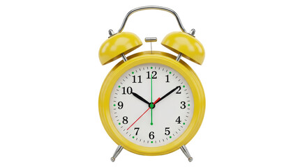 Isolated Yellow Alarm Clock