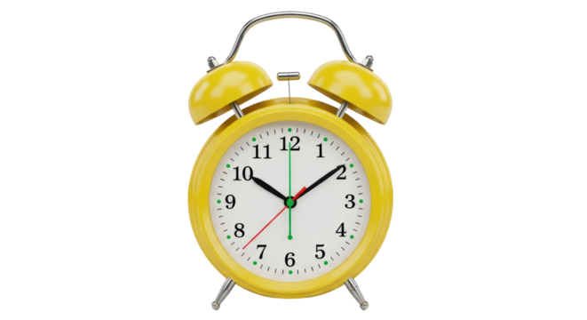 Isolated Yellow Alarm Clock