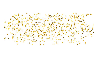 gold glitter round particles confetti. Luxury sparkling glitter dust falling isolated on transparent background. Falling magic glitter confetti, golden dust. Modern Design elements or decoration, PNG