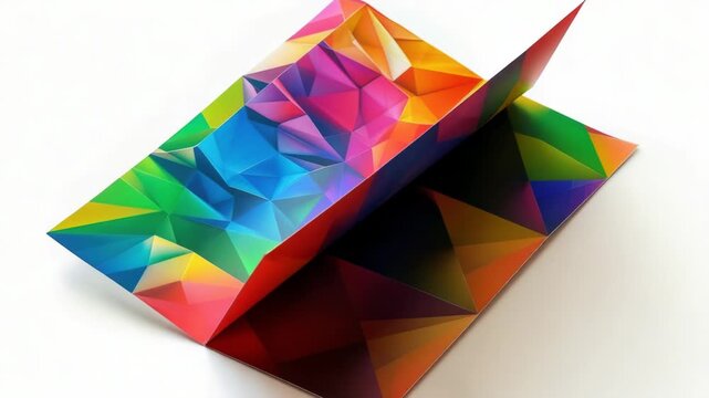 A colorful paper box on a white background