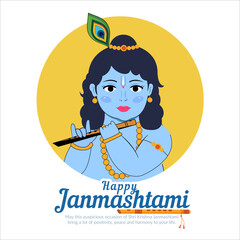 illustration of Dahi Handi for Hindu Festival Shree Krishna Janmashtami social media post vector illustration.