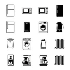Vector art of collection of home appliance icons