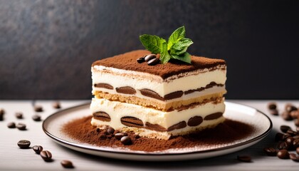sweet and creamy tiramisu layers with espresso flavor for gourmet promotions
