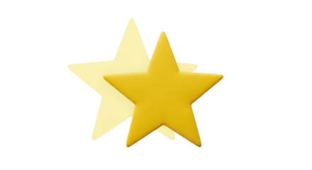 Isolated Two Yellow Stars with Shadow Effect