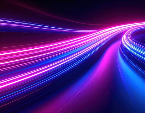 Abstract neon light trails