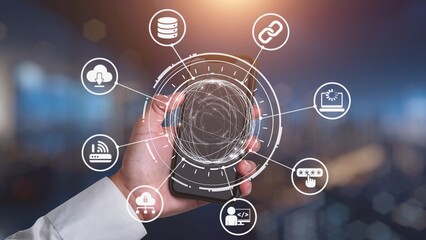 Cloud computing, cloud strategy, and cloud technology transforming digital infrastructure with...