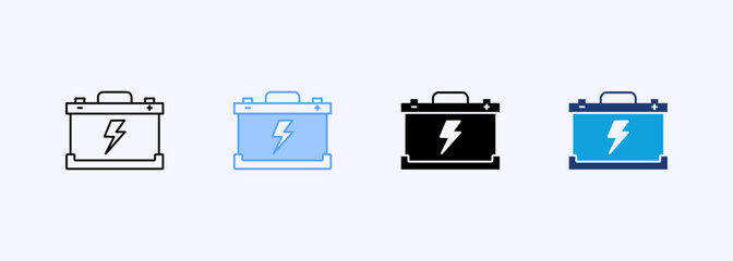 Electric Battery Icon Set Color Multiple Style Collection