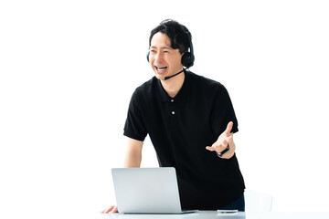 笑顔の男性セミナー講師・インストラクター