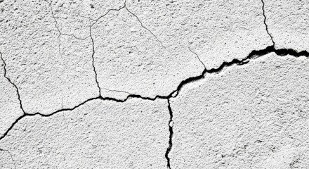Cracks are visible on the surface of the concrete wall