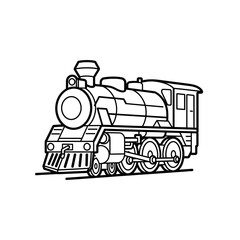 Vintage steam locomotive vector icon design  