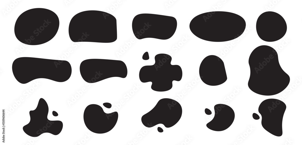 Poster organic blob shape vector set
