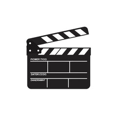 Movie Clapperboard Flat Icon for Film, Entertainment, and Video Production, Vector Clipart