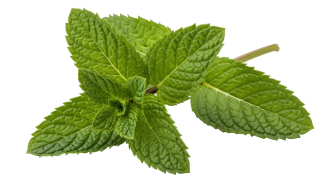 Isolated Fresh green mint leaves