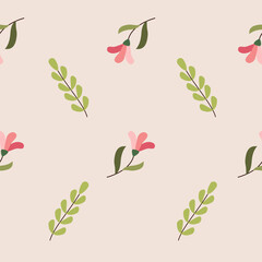 Seamless Botanical Pattern  Vector Art, Floral and Graphics