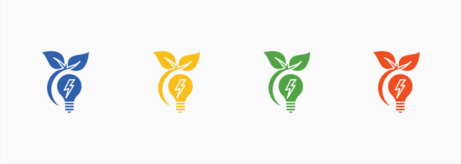 Eco Energy Icon Set Color Multiple Style Collection