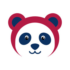 panda head vector art illustration