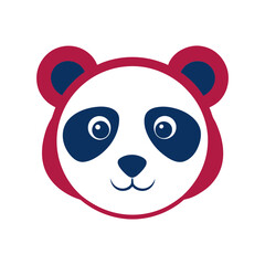 panda head vector art illustration