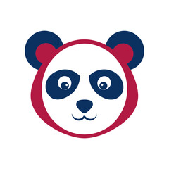panda head vector art illustration