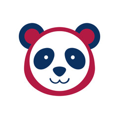 panda head vector art illustration