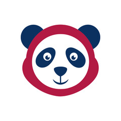 panda head vector art illustration