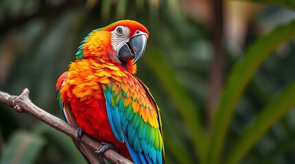a colorful parrot which is perched on a branch