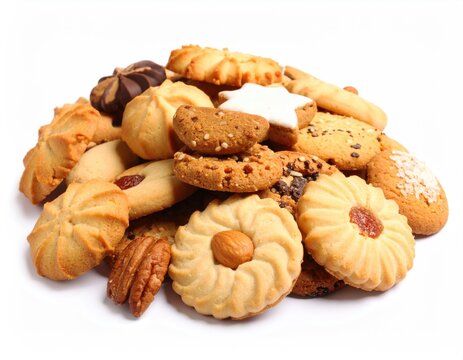 Assorted cookies piled high