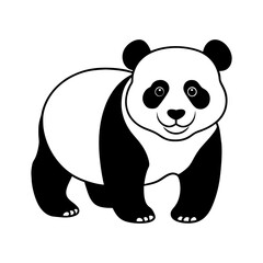 panda line art vector art illustration