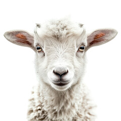 Fototapeta premium Frontal view of a goat, Close-up frontal view of a goat, isolated on transparent background