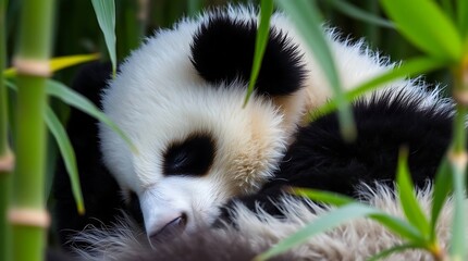 A sleeping panda