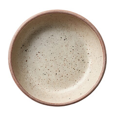 Ceramic Bowl: A rustic ceramic bowl with a speckled design, photographed in a minimalist style, showcasing its natural texture and earthy tones.