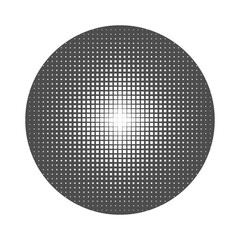 A sphere with gradient halftone dots on a white background. Pop art style template, texture. Vector EPS 10.