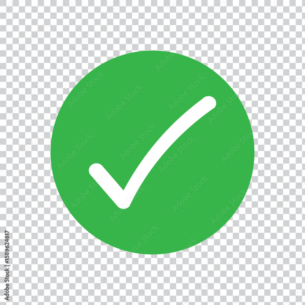 Poster check box icon with correct, accept checkmark icons green tick box, check list circle frame - checkb