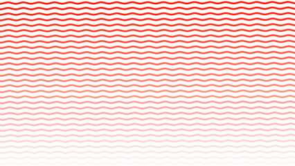 Red and white gradient seamless pattern with wavy lines. Gradient background with wavy horizontal stripes.