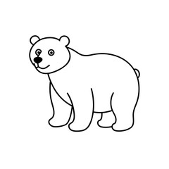 bear cartoon isolated on white background  vector  