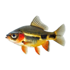 Fototapeta premium Freshwater fish, An assortment of freshwater fish gliding through clear water, isolated on transparent background