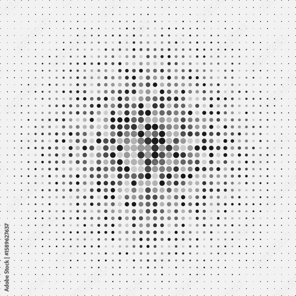 Poster abstract background with lots of small grey and black dots. semitone with monotonous circles. vector