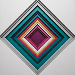 Layered diamond shapes in vibrant colors abstract geometric