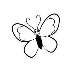 butterfly cartoon isolated on white background 