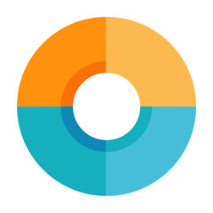 Orange and Teal Pie Chart donut chart data visualization