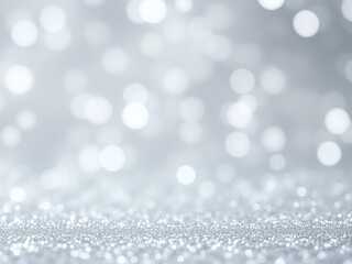 Blurred white glitter background with a soft bokeh effect creating an ethereal and festive atmosphere