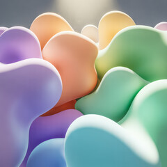 Pastel blobs soft organic shapes abstract