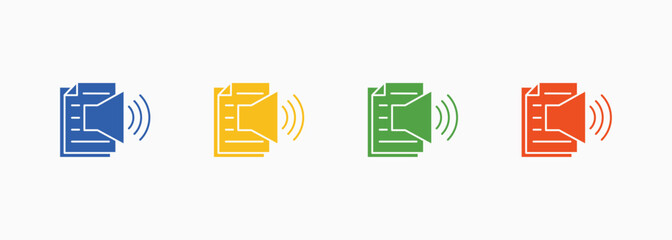 Speech Synthesis Icon Set Color Multiple Style Collection