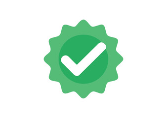Check mark Green approved sticker Vector illustration
