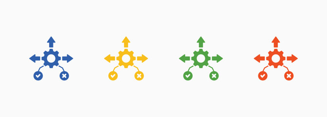 Decision Support System Icon Set Color Multiple Style Collection